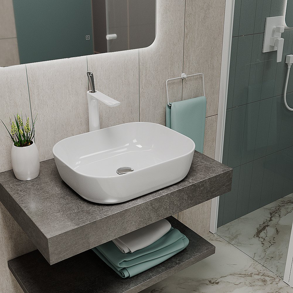 Раковина D&K Venice 49х39 DT1020116 белая купить в интернет-магазине Sanbest