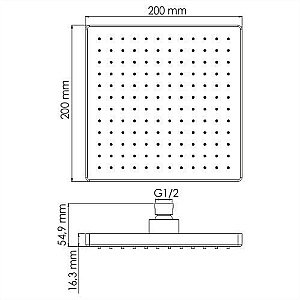 Верхний душ WasserKRAFT A140 купить в интернет-магазине сантехники Sanbest
