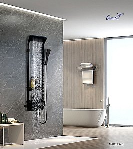 Душевая панель CeruttiSpa MAIELLA B CT8985 черная купить в интернет-магазине сантехники Sanbest