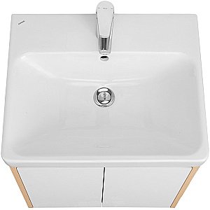 Тумба с раковиной Акватон Сканди Doors 55 белая/дуб верона для ванной в интернет-магазине Sanbest