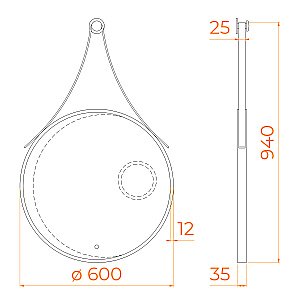 Зеркало RGW MR-01 60 72440301-04 черное в ванную от интернет-магазине сантехники Sanbest