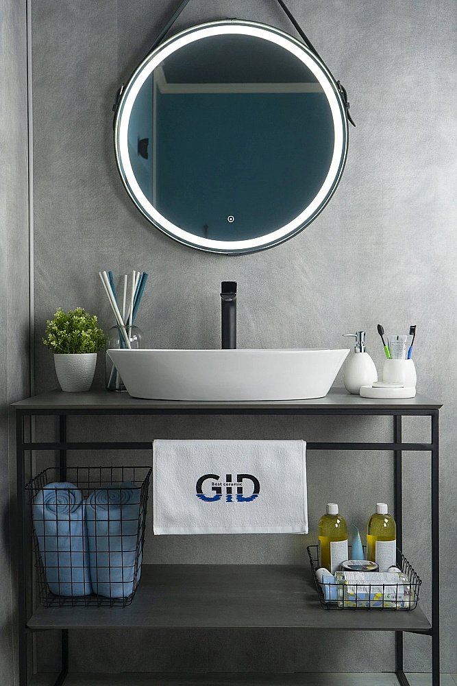Раковина накладная Gid Lago 61 N9397 51141 белая купить в интернет-магазине Sanbest
