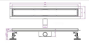 Душевой трап Ceruttispa 110 LW-DC780 хром матовый купить в интернет-магазине Sanbest