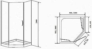 Душевой уголок TIMO BY-839 80x80 стекло прозрачное купить в интернет-магазине Sanbest