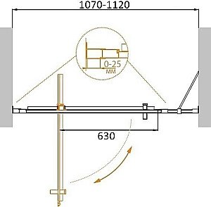 Душевая дверь Cezares MOLVENO BA-11-90+20 прозрачный 110x190 купить в интернет-магазине Sanbest