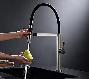 Смеситель для кухни Paulmark Leader Le214101-BS брашированная сталь купить в интернет-магазине сантехники Sanbest