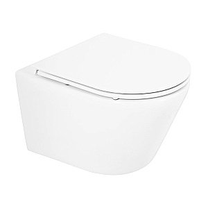 Унитаз подвесной BelBagno TRE BB8001CHR безободковый, с крышкой микролифт, с инсталляцией и кнопкой хром купить в интернет-магазине Sanbest