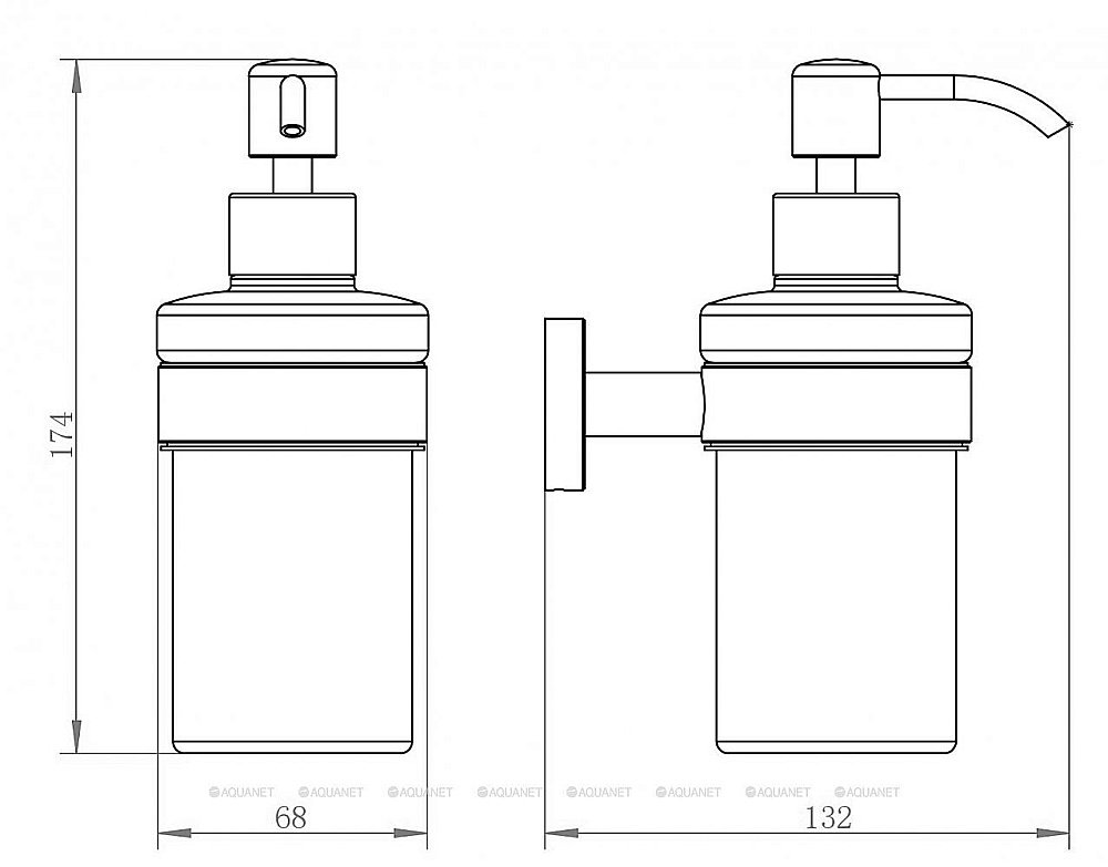 Диспенсер Aquanet 4581 264908 купить в интернет-магазине сантехники Sanbest