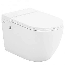 Унитаз подвесной Abber Bequem AC1108P белый, с крышкой микролифт, безободковый купить в интернет-магазине Sanbest