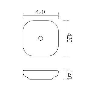 Раковина Abber Rechteck 42 AC2217MB черная матовая купить в интернет-магазине Sanbest