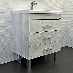 Тумба с раковиной Comforty Никосия 00-00005793 70 дуб белый для ванной в интернет-магазине Sanbest