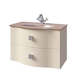 Тумба с раковиной с 2-мя ящиками Caprigo Nokturn 80 цвет на заказ/раковина стекло капучино для ванной в интернет-магазине Sanbest