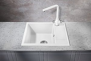 Мойка кухонная Milacio Navarra 60 Cuarzo MC.77072 белая купить в интернет-магазине сантехники Sanbest