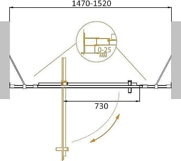 Душевая дверь Cezares MOLVENO BA-12-100+50 прозрачный 150x190 купить в интернет-магазине Sanbest