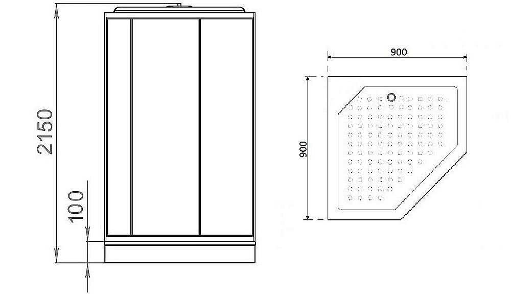 Душевая кабина Parly Penta P91B 90x90 купить в интернет-магазине Sanbest