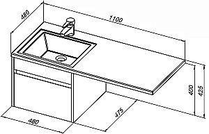 Тумба с раковиной Aquanet Токио 236915 110 белый для ванной в интернет-магазине Sanbest