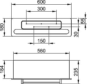 Полка KEUCO EDITION 400 11575170030 60 алюминий/белое стекло купить в интернет-магазине сантехники Sanbest