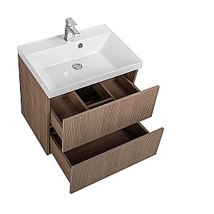 Тумба с раковиной Art&Max AM-Verona-Push-700-2C-SO-KV/AM-LAV-700-MR-FА Kadena Wood для ванной в интернет-магазине Sanbest