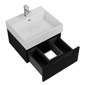 Тумба с раковиной Cezares Premium Plisse 51 Nero opaco для ванной в интернет-магазине Sanbest