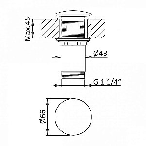 Донный клапан Cezares CZR-B-SOC-NOP купить в интернет-магазине сантехники Sanbest