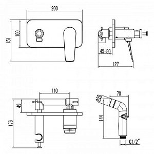 Гигиенический душ Lemark Bronx LM3720GM купить в интернет-магазине сантехники Sanbest