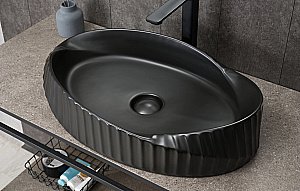 Раковина накладная Gid Creativo 60 Bm888 53358 черная матовая купить в интернет-магазине Sanbest