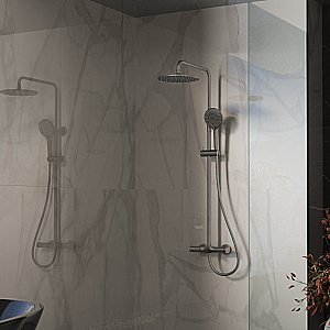 Душевая система Vincea Rondo VSFS-1R1GM вороненая сталь купить в интернет-магазине сантехники Sanbest