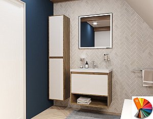 Тумба с раковиной Эстет Monaco Wood 60 подвесная 1 ящик/любой цвет тумбы и раковины под заказ для ванной в интернет-магазине Sanbest