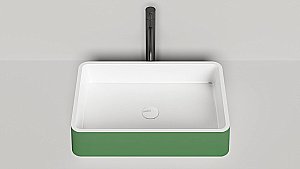 Раковина накладная Salini GLORIA 07 1102207MRH 59,5 из искусственного камня S-Stone, белая матовая, цвет по RAL снаружи купить в интернет-магазине Sanbest