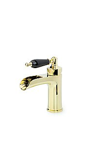 Смеситель для раковины Boheme Vogue 211-BLC золото/ручка черная керамика купить в интернет-магазине сантехники Sanbest