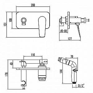 Гигиенический душ Lemark Bronx LM3720GM купить в интернет-магазине сантехники Sanbest