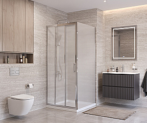 Душевой уголок BelBagno UNO-195-AHF-31-100/90-P-Cr стекло матовое/профиль хром купить в интернет-магазине Sanbest