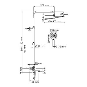 Душевая система WasserKraft A199.119.065.087.CH Thermo хром купить в интернет-магазине сантехники Sanbest