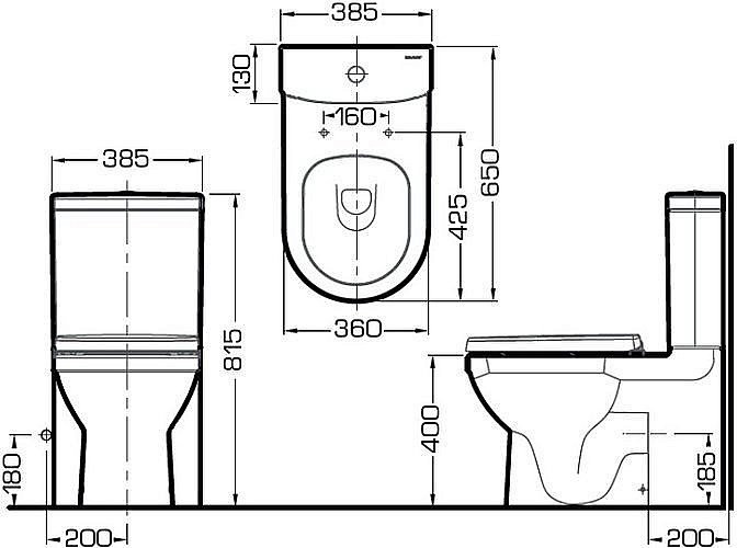Унитаз-компакт Bravat RAEL CX01016UW с бачком, с крышкой микролифт купить в интернет-магазине Sanbest