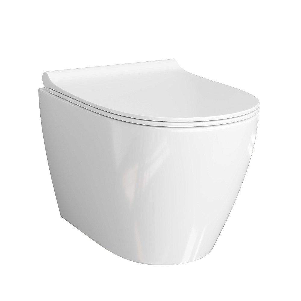 Унитаз подвесной WasserKraft Mindel H002.E034 безободковый, с крышкой микролифт, белый купить в интернет-магазине Sanbest