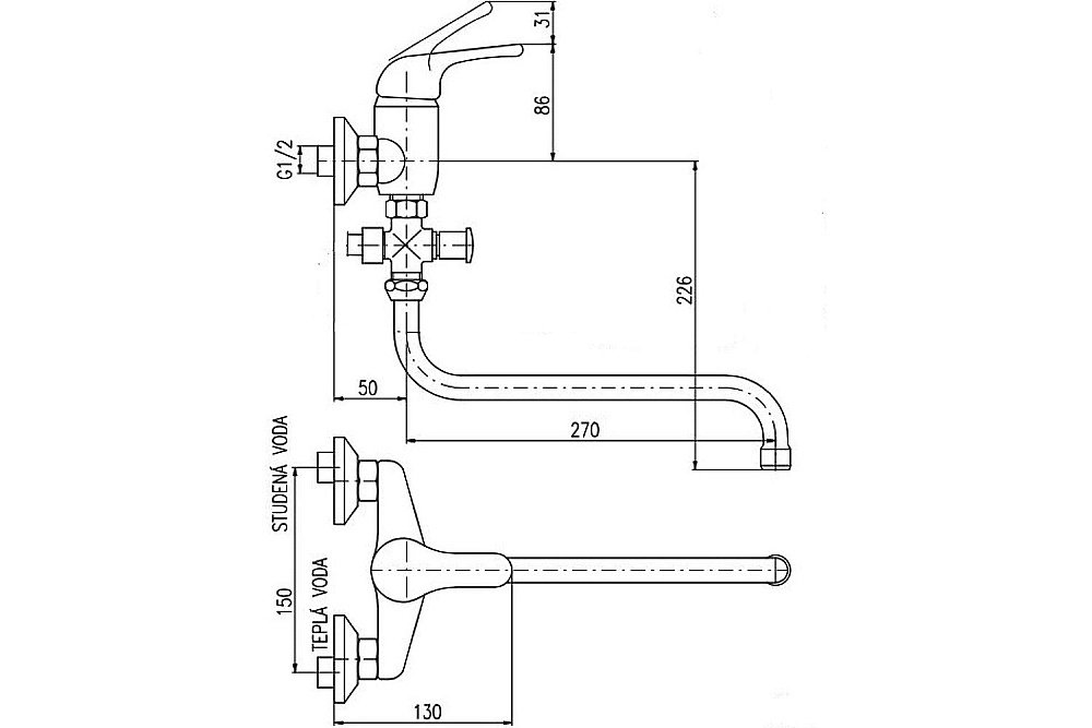 Смеситель для ванны RAV-Slezak SAZAVA SA356.5 хром купить в интернет-магазине сантехники Sanbest