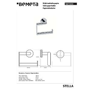 Держатель для туалетной бумаги Bemeta Stella 166112222 хром купить в интернет-магазине сантехники Sanbest