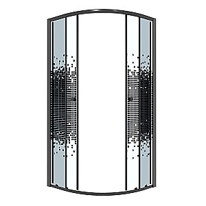 Душевой уголок Niagara Eco NG-1007-14BLACK 90х90 профиль черный/стекло мозаика купить в интернет-магазине Sanbest