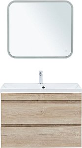 Тумба с раковиной Aquanet Нота New 334199 90 дуб светлый для ванной в интернет-магазине Sanbest