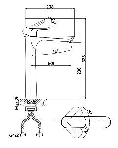Смеситель для раковины D&K Venice Baciano DA1032001 купить в интернет-магазине сантехники Sanbest