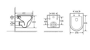 Унитаз подвесной Grossman Торнадо GR-4455BMSQ безободковый, с крышкой микролифт, слив-торнадо, черный матовый купить в интернет-магазине Sanbest