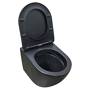 Унитаз подвесной с инсталляцией Azario Mona AZ-8010-1000+AZ-2003MB черный матовый, безободковый, с крышкой микролифт купить в интернет-магазине Sanbest