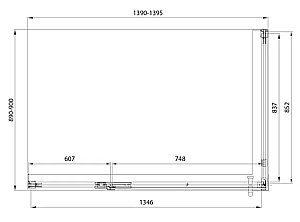 Душевой уголок Veconi Premium Alassio SP G AL-SP-14090-00-G-C4 140х90 стекло прозрачное осветленное/профиль брашированное золото купить в интернет-магазине Sanbest