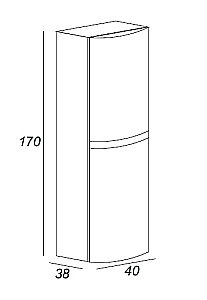 Пенал подвесной Cezares Vague 44325 40 Antacite для ванной в интернет-магазине сантехники Sanbest