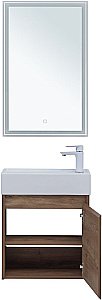 Тумба с раковиной Aquanet Nova Lite 50 с зеркалом, дуб рустикальный для ванной в интернет-магазине Sanbest
