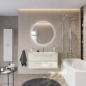 Тумба с раковиной Cezares ECO-CER-N 100 ECO-CER-N-1000-2C-SO-AS-P альпака брашированная для ванной в интернет-магазине Sanbest