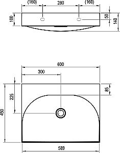 Раковина Ravak Lite XJX01360000 белый купить в интернет-магазине Sanbest