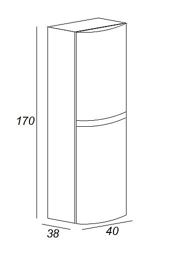 Пенал подвесной Cezares Vague 44325 40 Antacite для ванной в интернет-магазине сантехники Sanbest