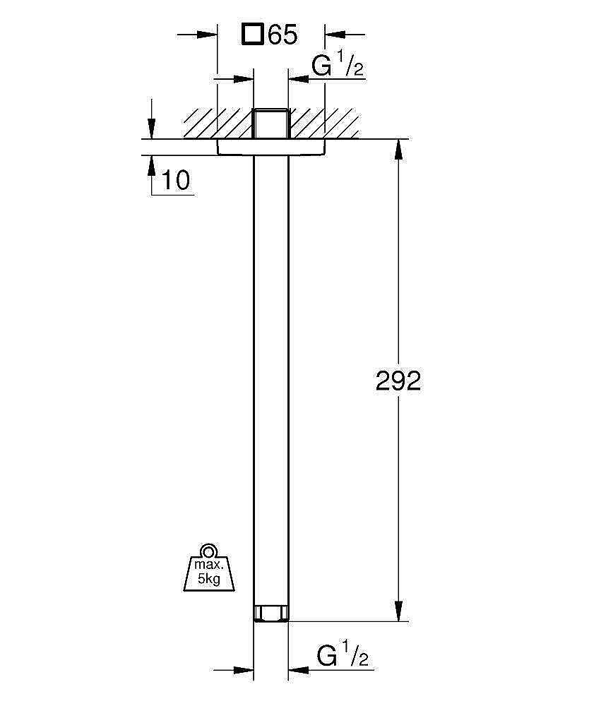 Душевой кронштейн Grohe Rainshower 27484000 купить в интернет-магазине сантехники Sanbest