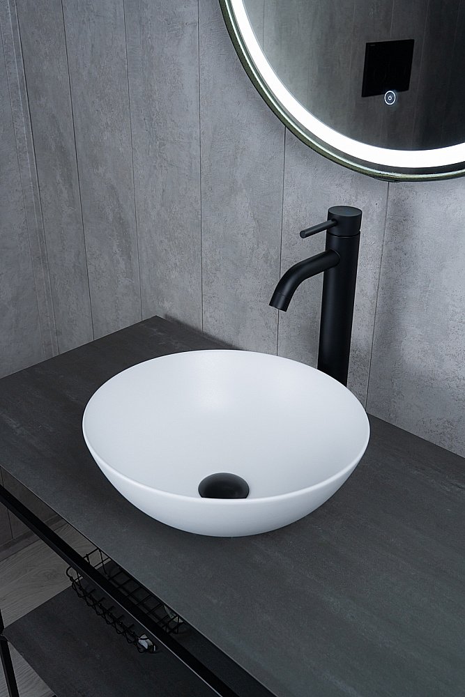 Раковина накладная Gid 9081wm белая матовая купить в интернет-магазине Sanbest